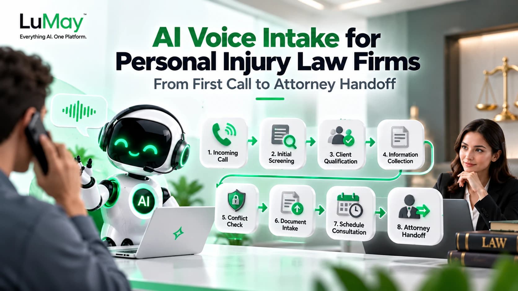 AI Voice Intake for Personal Injury Law Firms: From First Call to Attorney Handoff