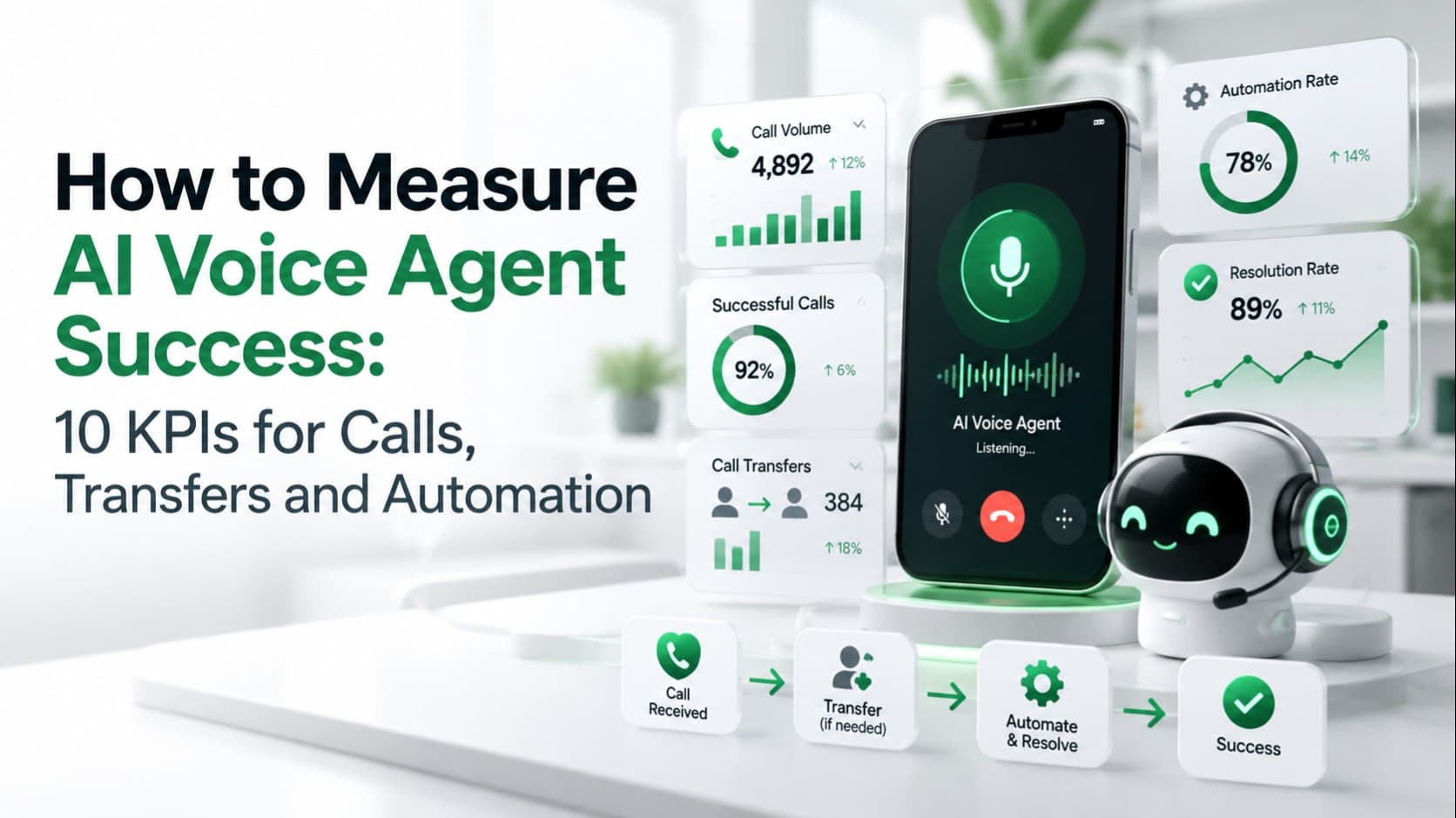 How to Measure AI Voice Agent Success: 10 KPIs for Calls, Transfers and Automation