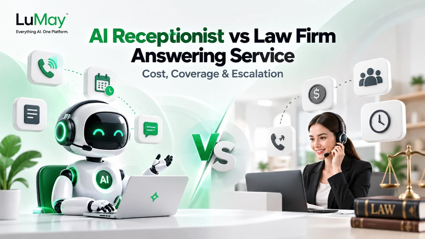 AI Receptionist vs Law Firm Answering Service: Cost, Coverage & Escalation