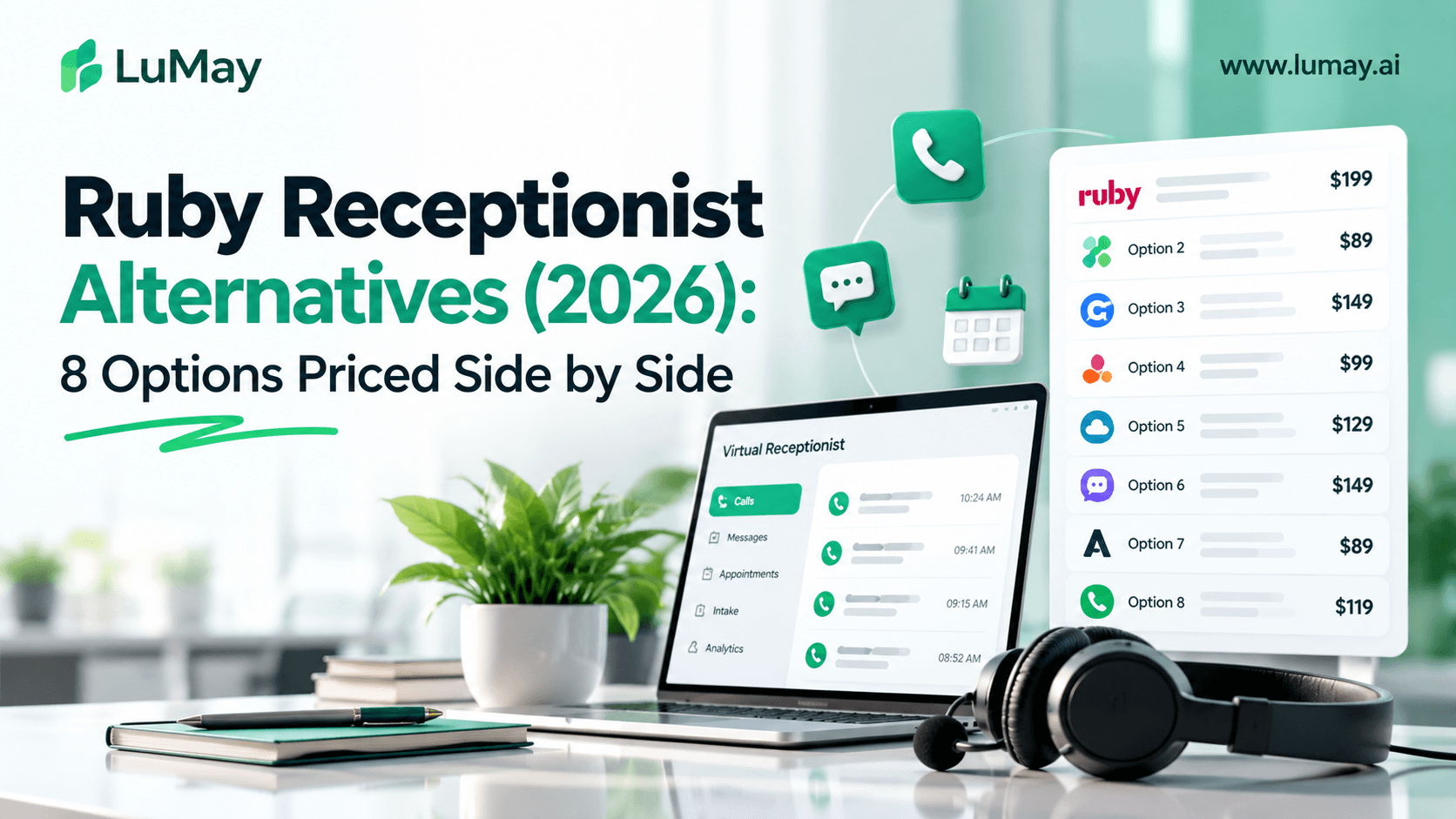 Ruby Receptionist Alternatives (2026): 8 Options Priced Side by Side