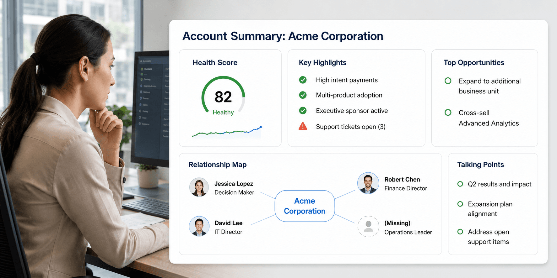 CRM Agents Forecast Intelligence dashboard showing 76% confidence and pipeline by quarter