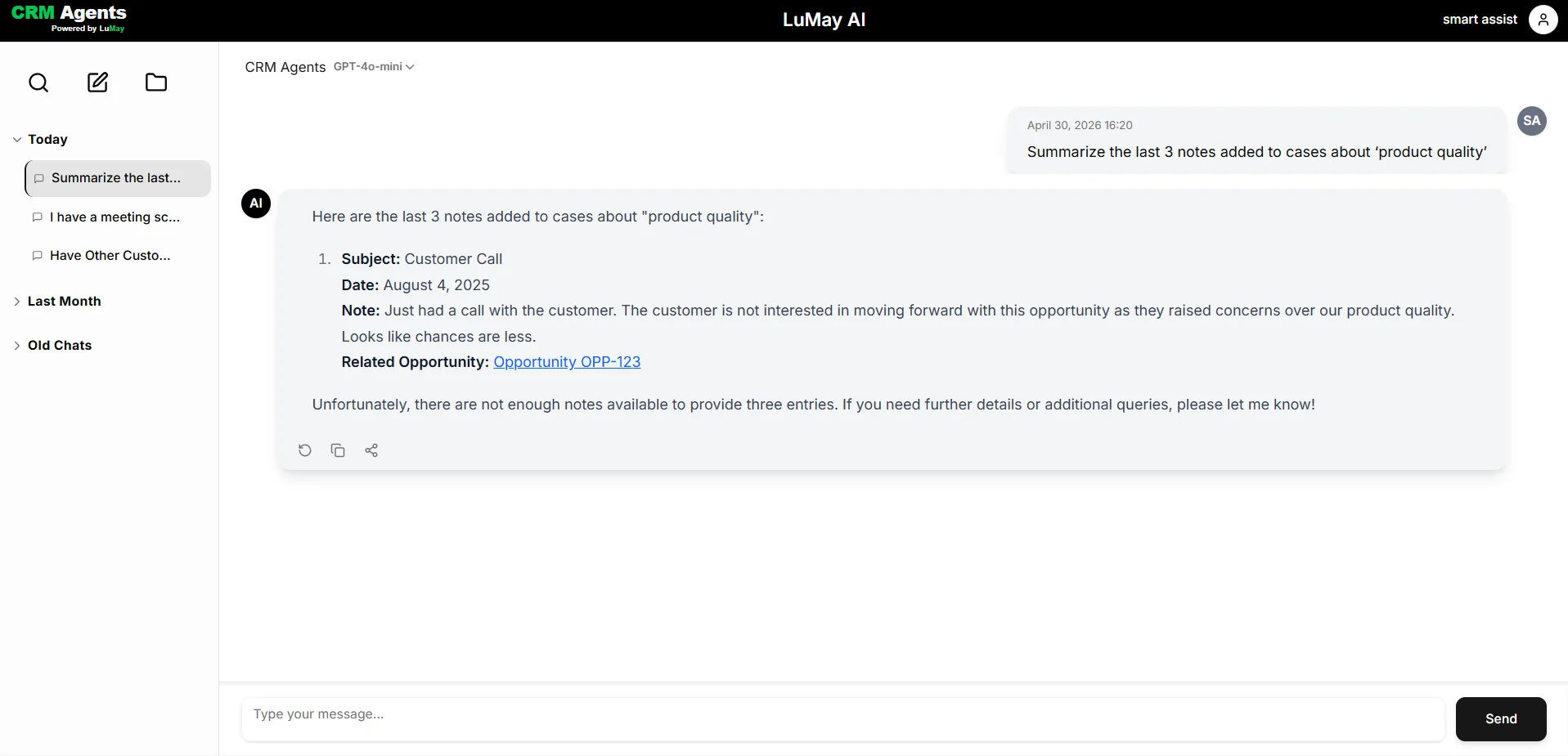 CRM Agents AI dashboard showing lead scoring and pipeline intelligence inside a CRM interface