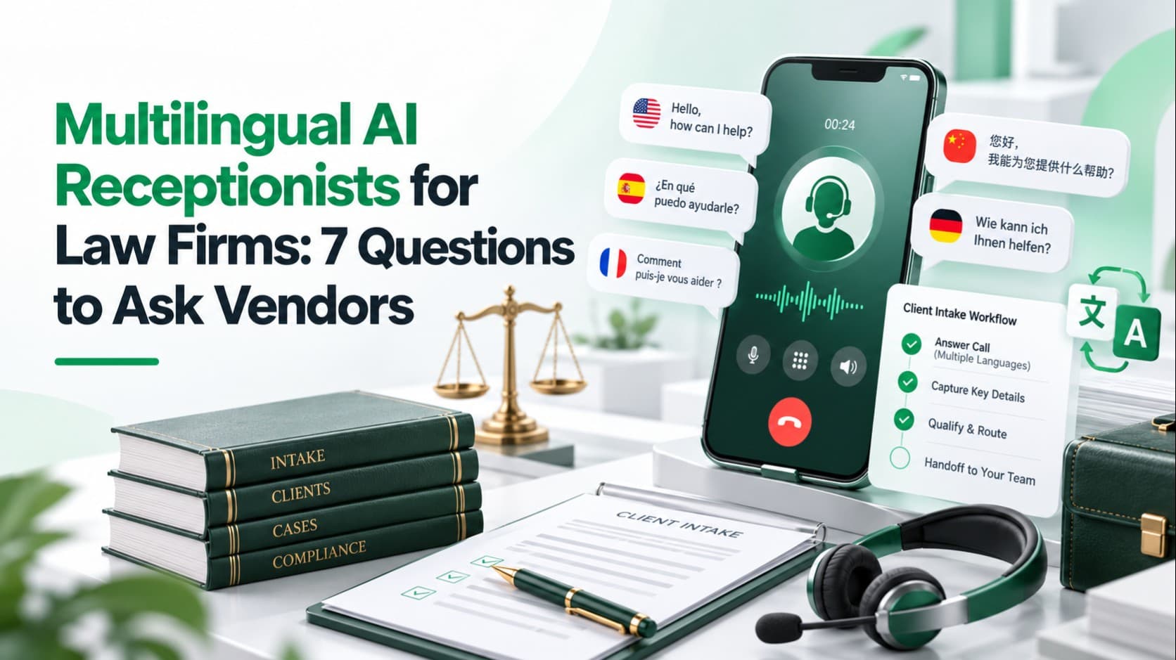 Multilingual AI Receptionists for Law Firms: 7 Questions to Ask Vendors
