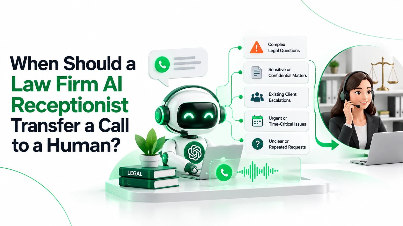 When Should a Law Firm AI Receptionist Transfer a Call to a Human?