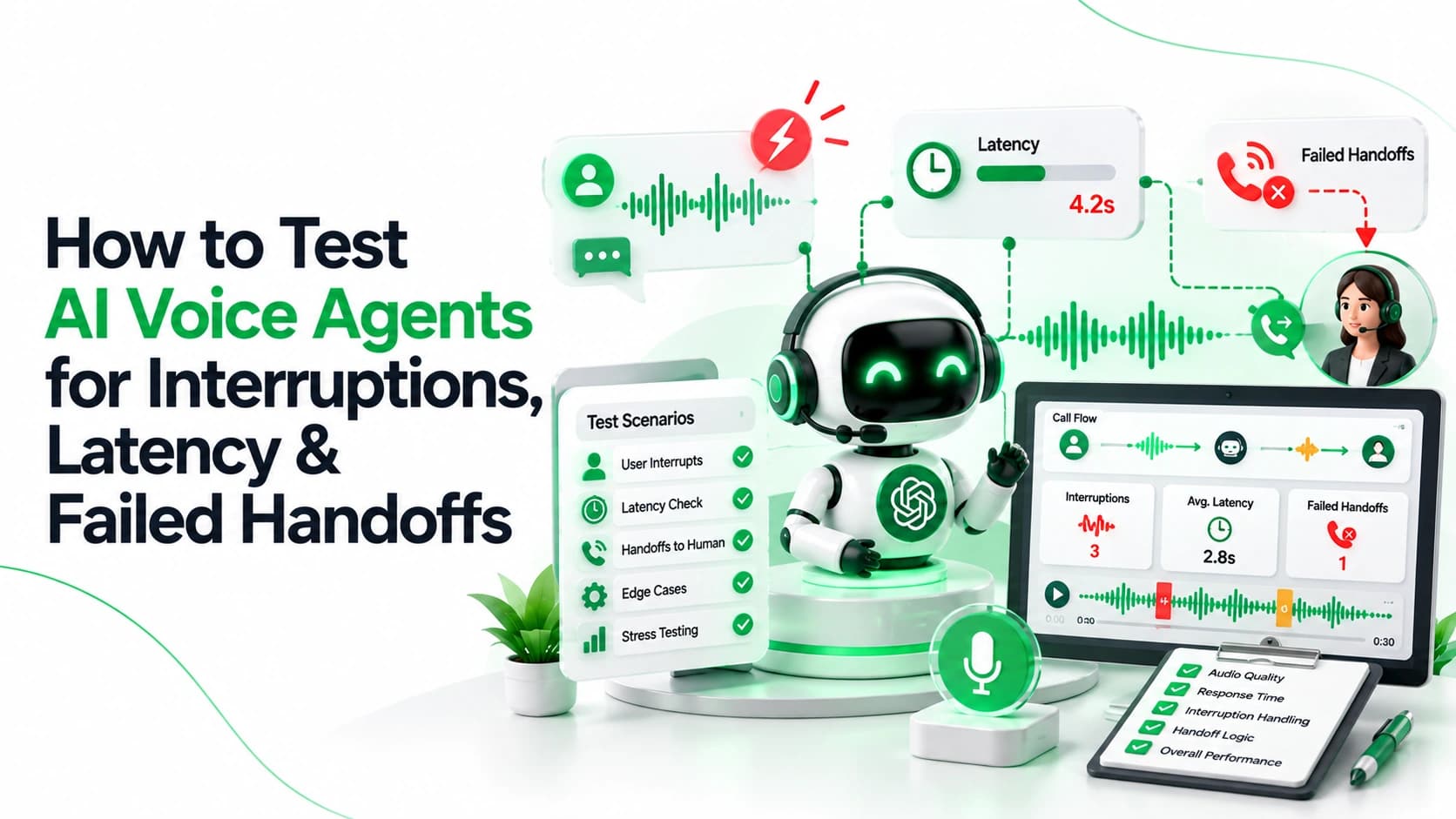 How to Test AI Voice Agents for Interruptions, Latency & Failed Handoffs