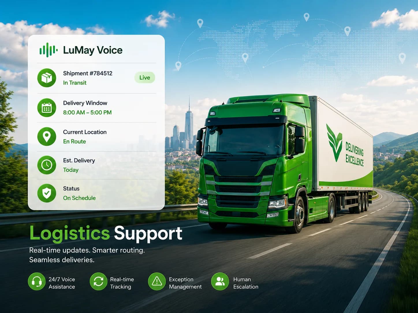 Logistics truck on highway