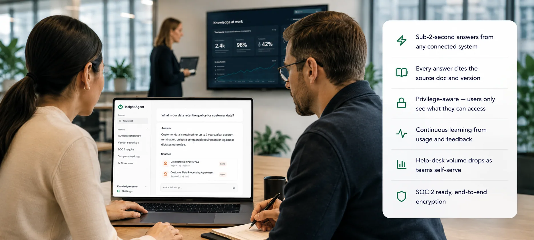 Team using LuMay Insight Agent in a modern office