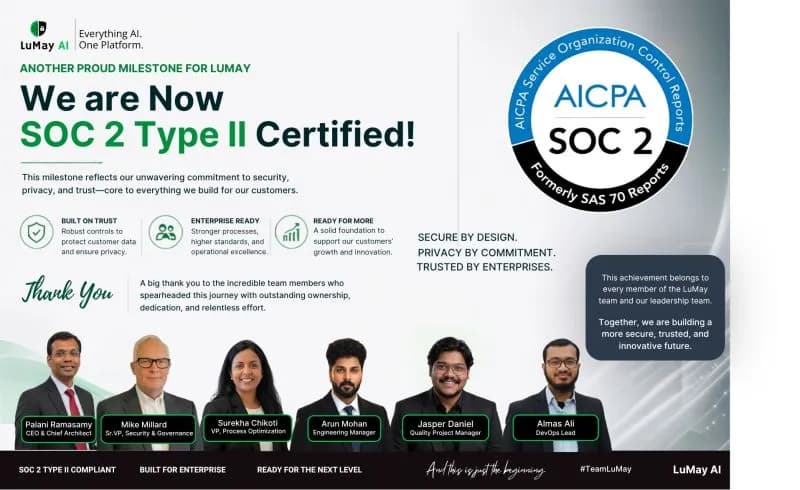 LuMay SOC 2 Type II certified